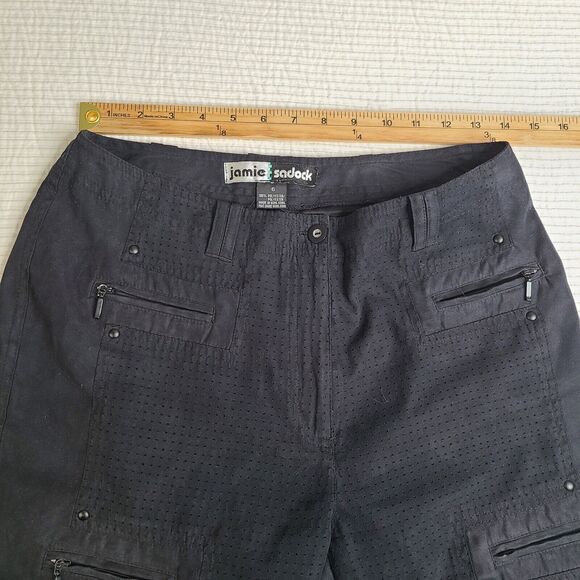 Jamie Sadock Shorts SZ 6 Golf Tennis Active Outdoors Zip Pockets Utility Black - Picture 3 of 6